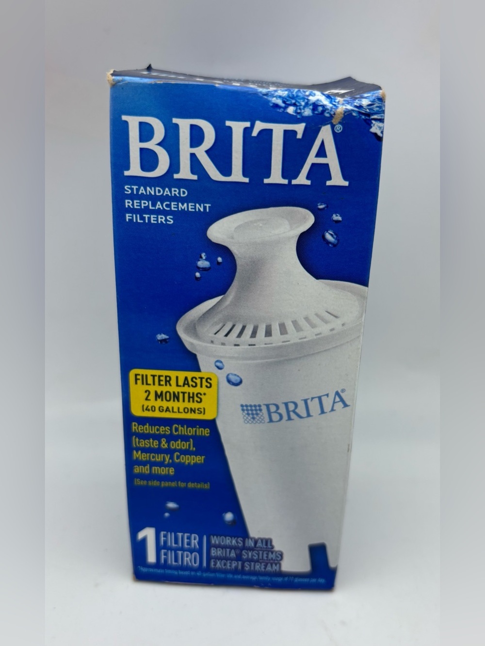 Brita Standard Replacement Water Filter 1 Pack New Sealed BPA Free OB03